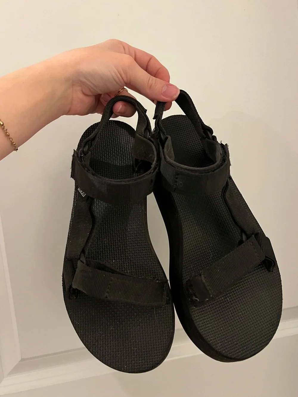 Black Teva Platform Sandals